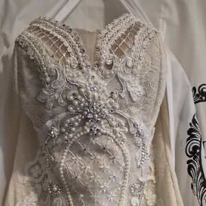 Intricate Beaded Lace Wedding Gown